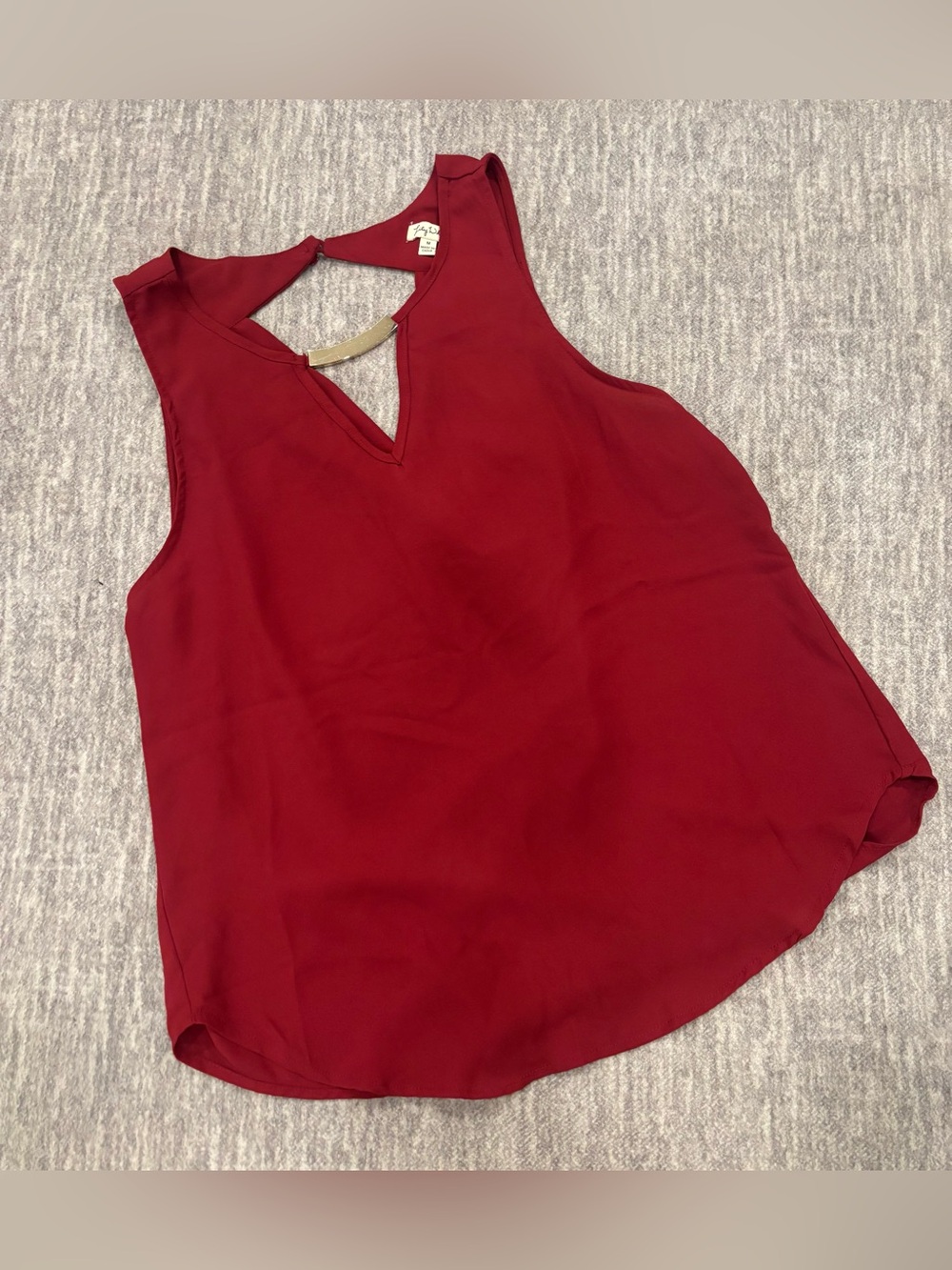 Lily White Sleeveless V-Neck Camisole in Deep Wine Red